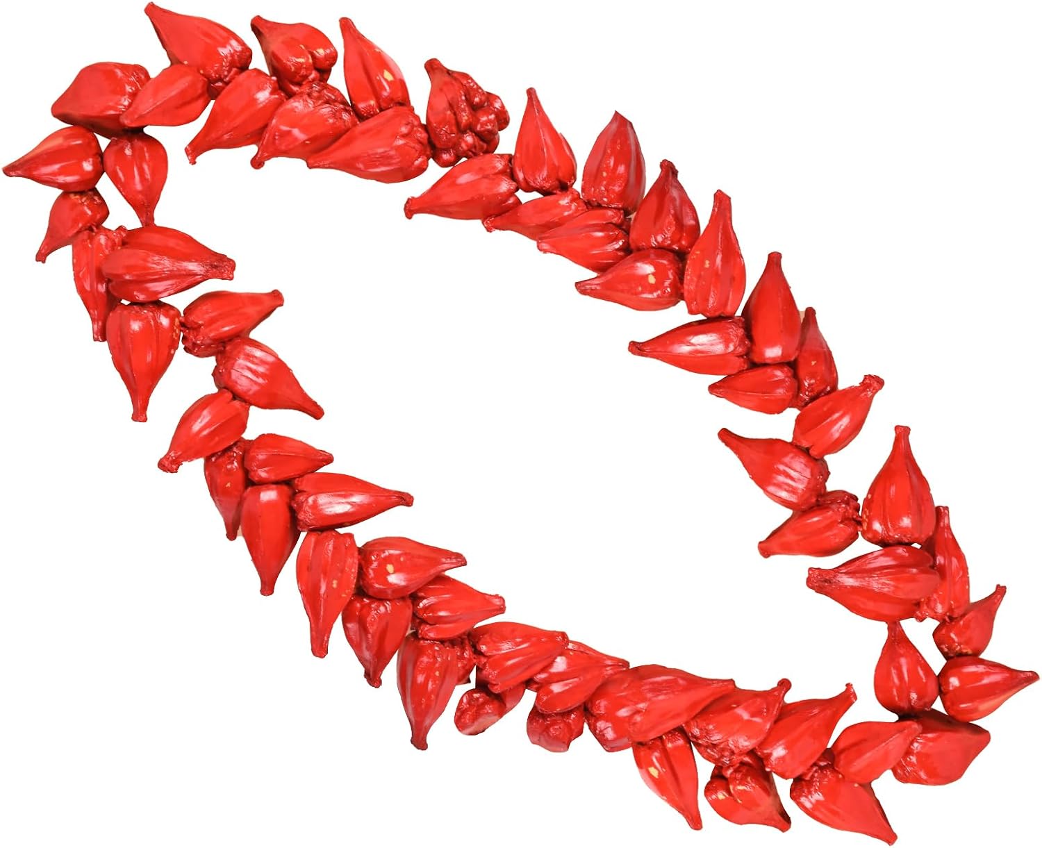 Handmade Samoan Ula Fala Necklace - Natural Material Cultural Beach Necklace for Women & Men, Hawaiian Festival Gift, Red Ceremonial Jewelry