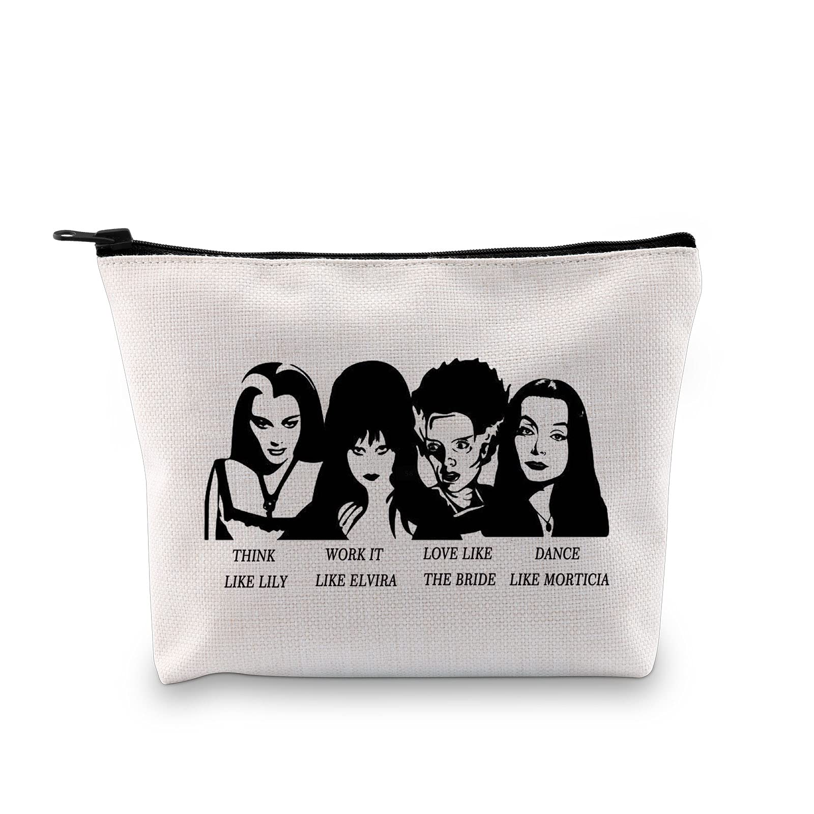 Halloween Squad Goals Zipper Pouch Think Like Lily Work It Like Elvira Love Like The Bride Dance Like Morticia Makeup Bag, Think Like Lily Makeup Eu, Medium,