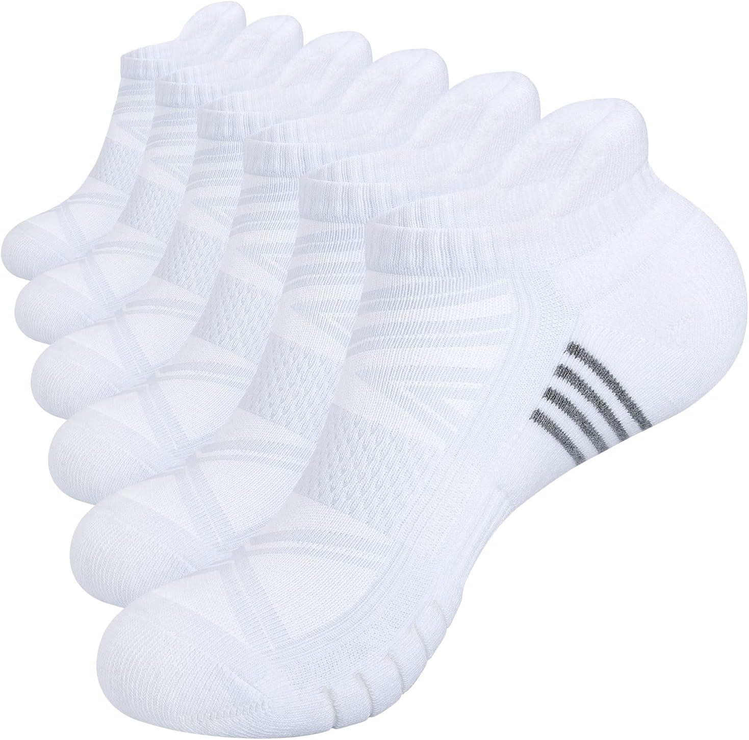 TANSTC Mens Socks,6 Pairs Anti-Blister Cushioned Breathable Cotton Athletic Ankle Running Sports Women Sock