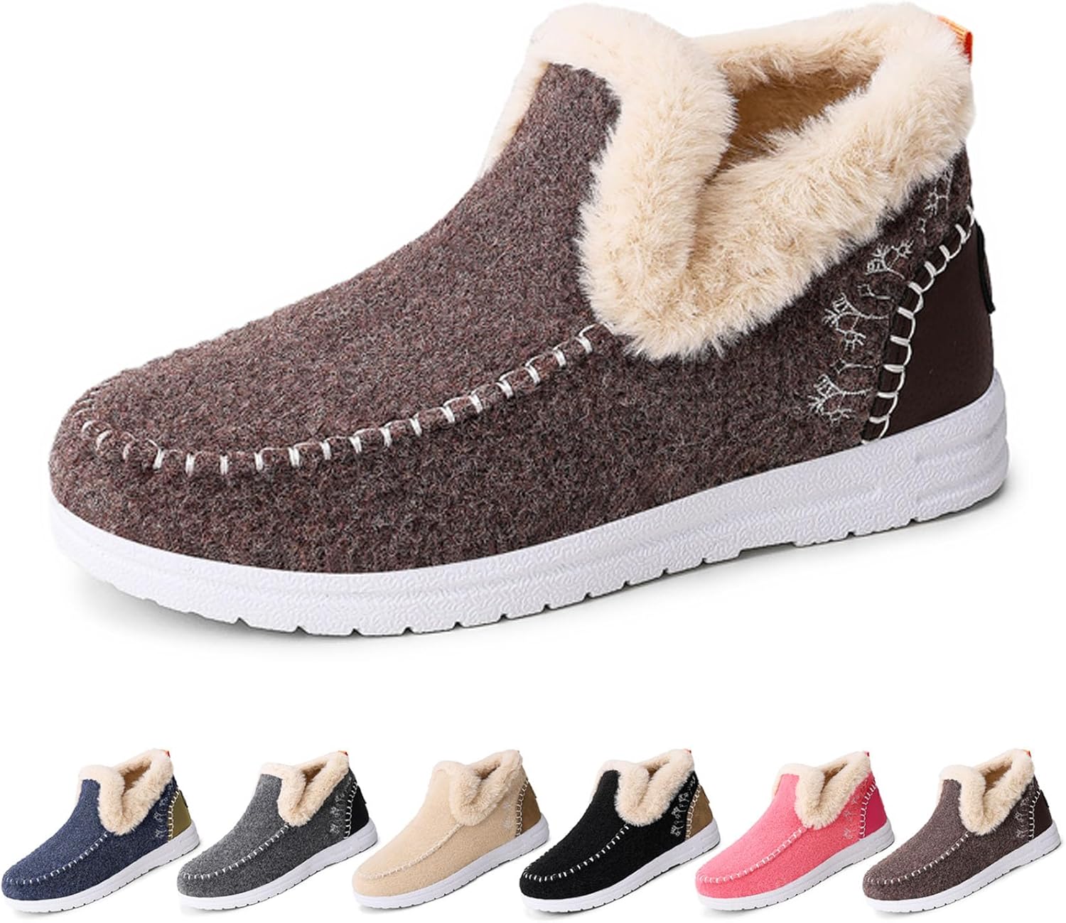 2025 New Women's Winter Plush Lined Flat Shoes Comfy Orthopedic Arch Support Outdoor Walking Shoes Classic Non-Slip Ankle Snow Boots