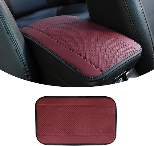 Hawyet 1 almohadilla para reposabrazos de consola central de automóvil, 12.5 x 7.4 pulgadas, cuero de fibra en relieve protector de reposabrazos de