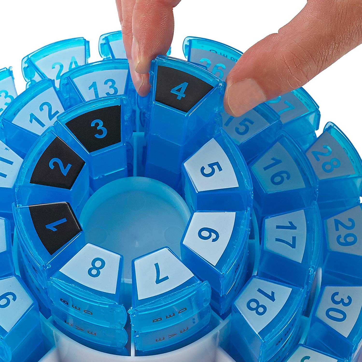 Boîte à pilules mensuelle - Organisateur de Pilule de Voyage pour suppléments d'aspirine à l'huile de Poisson vitaminée - Section Organisme de Prescription avec Plusieurs doses Quotidiennes