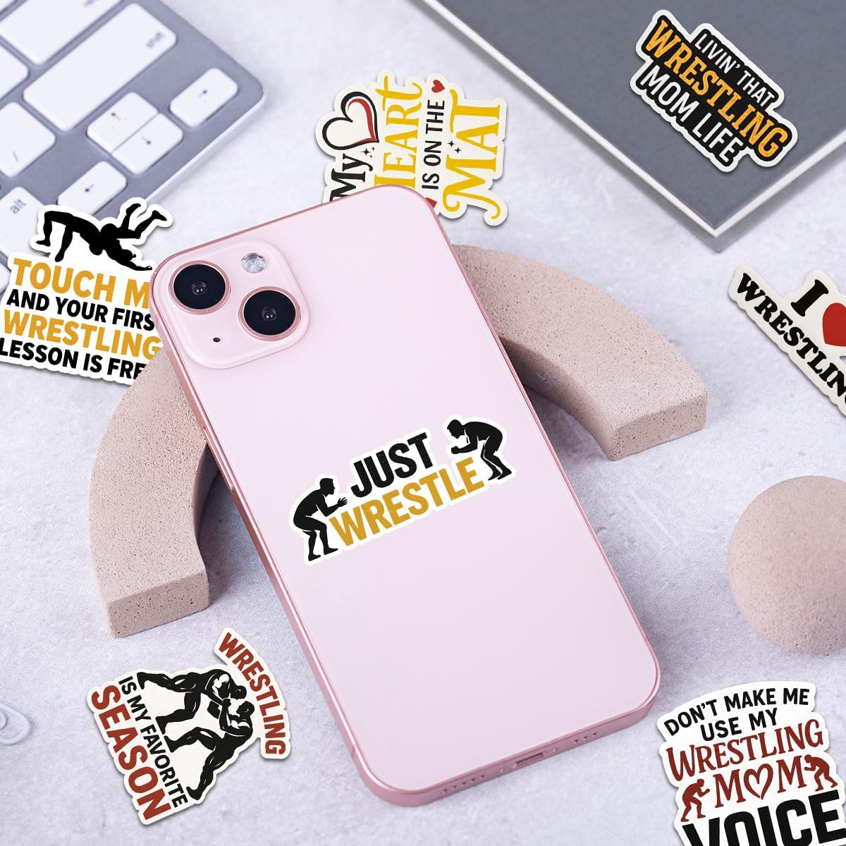 10 Pcs Wrestling Stickers, Funny Wrestling Mom Quotes, Sports Vinyl Decals for Wrestlers and Fans, Waterproof Stickers for Laptops, Water Bottles, Gear, Perfect Gifts for Wrestling Lovers - Image 3