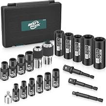 21pcs Tap Socket Set, 1/4", 3/8" & 1/2" Square Drive Tap Socket