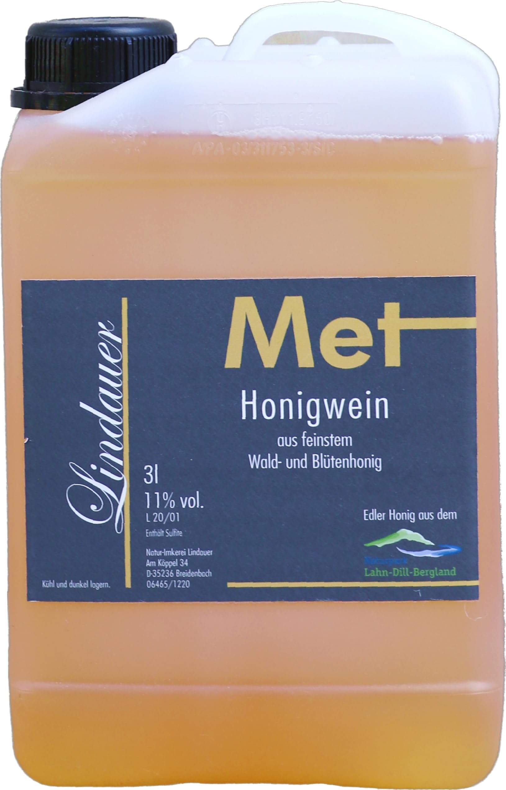 Original Lindauer MET - Honigwein lieblich, 11%, 3 L, Premium Met aus Deutschland