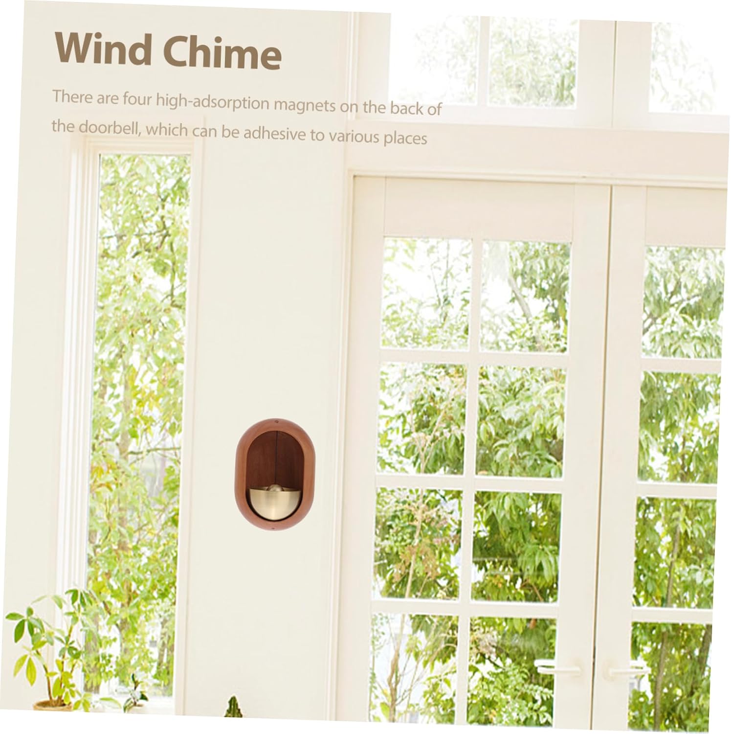 1 PC Magnetic Bell Wind Chime Magnetic Doorbell Wireless Door Bell Wall Hanging Decor Rustic Hanging Bell Metal Decor Magnetic Windchime Door Chime Ornament Fashion Decorate Gift