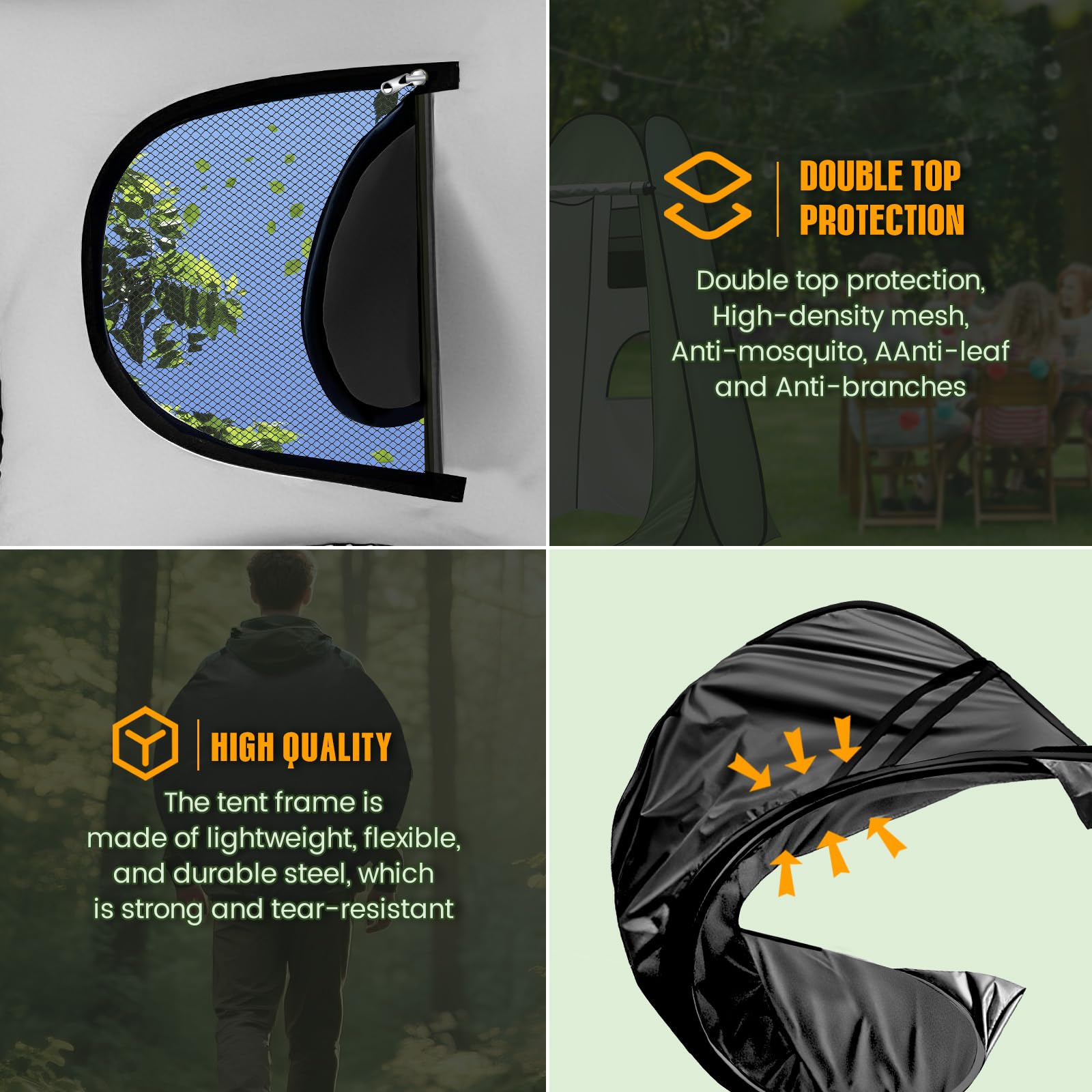 Charmofun Namiot prysznicowy pop-up (Czarny)