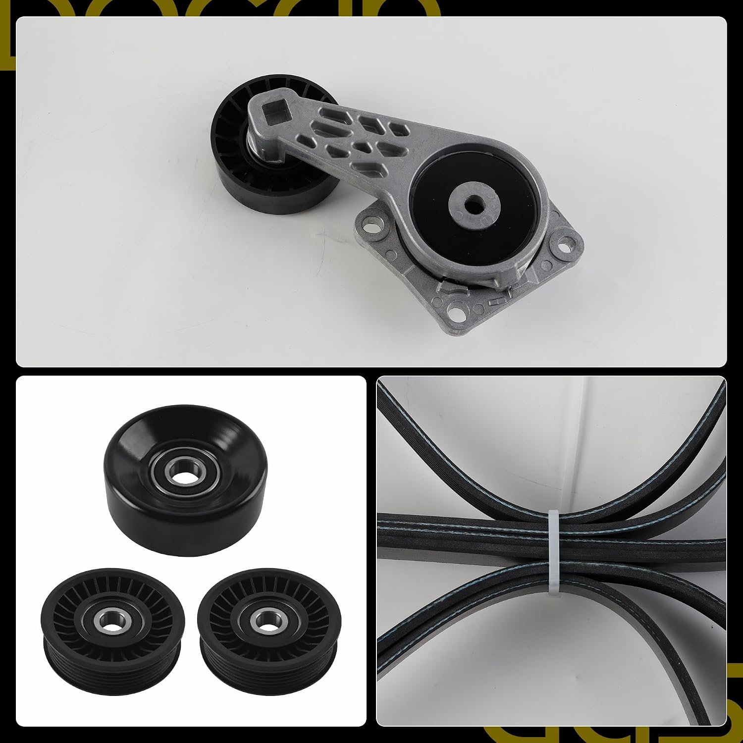 Dasbecan Serpentine Drive Belt Tensioner Idler Pulley Kit for F150 F250 F350 Expedition Lincoln Navigator 2007-2008 4.6L 5.6L