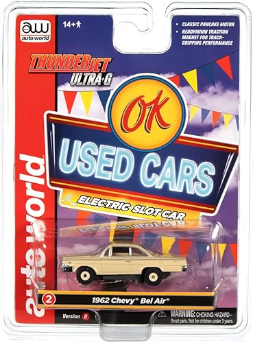 Auto World Thunderjet OK 1962 Chevrolet Bel Air Coupe (Tan) HO Scale Slot Car