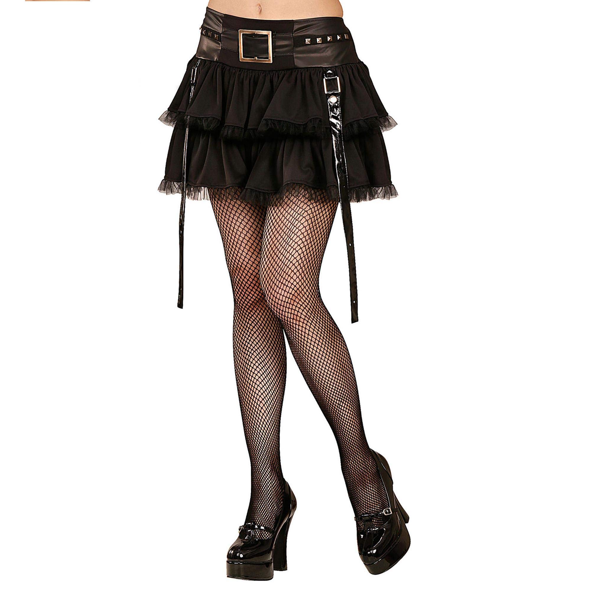 Widmann Nietengürtel Mit Handschellen-Verschluss - Schwarz, Silberne Nieten, Für Rocker & Biker Outfits