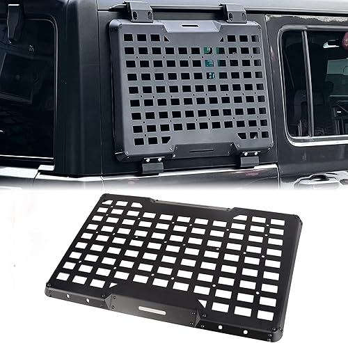 FURYENGRAVER Kit de flanco de panel Molle de almacenamiento de ventana trasera, decoración protectora de ventana trasera para Jeep Wrangler