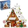 1111 Pieces Big Christmas Gingerbread House Building Kit with LED Light, Christmas Village House Building Blocks, Stable Lovely Building Toy for Christmas, Compatible with Lego
