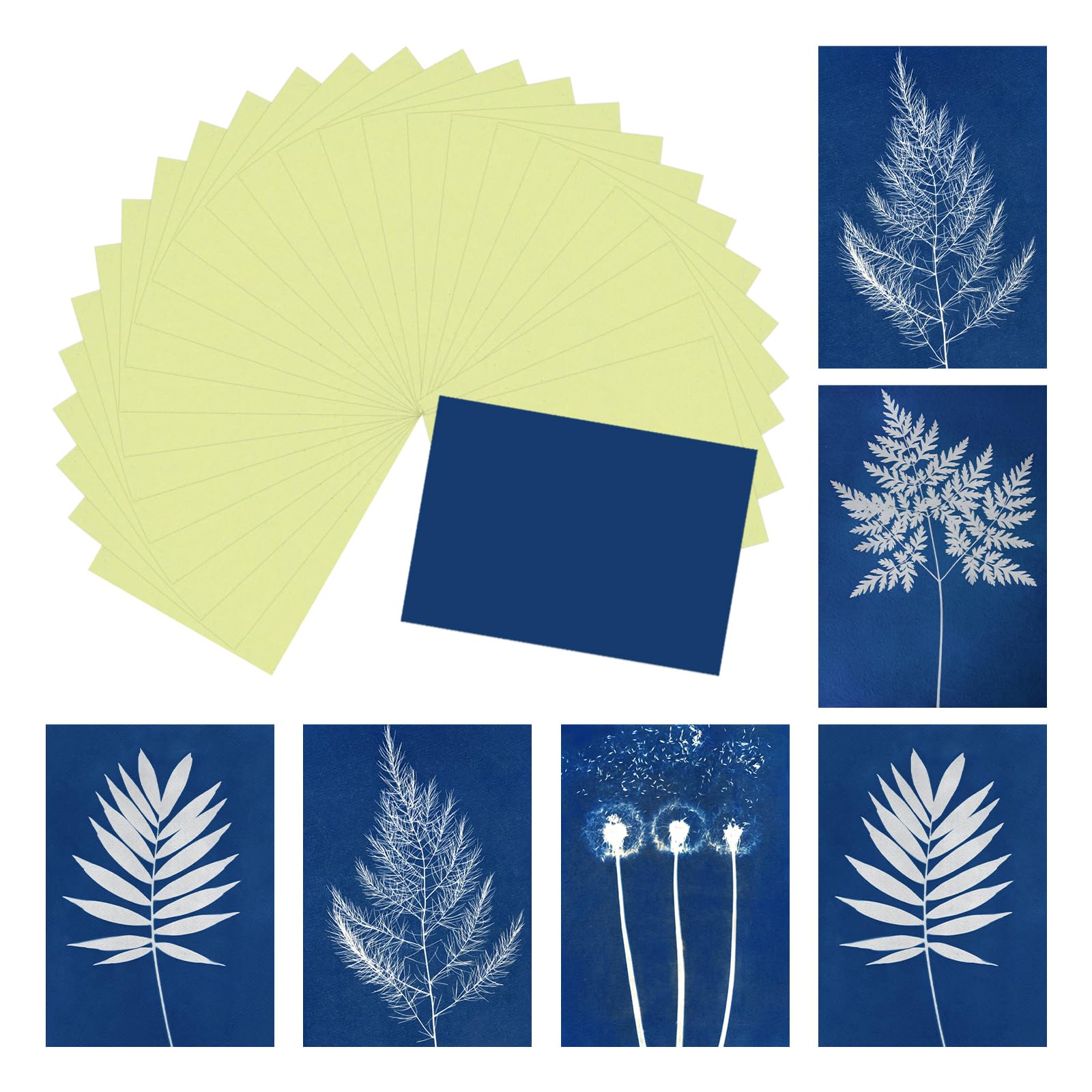 sourcing map Cyanotype Paper, 12 Sheet Sun Print Paper Kit High Sensitive Yellow Crafts for Adults DIY Project Art, 5.8x4.1 Inch (A6)