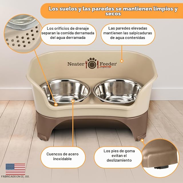 Foto 4 de 8 de Neater Feeder - Comederos de acero inoxidable, a prueba de goteo, para mascotas
