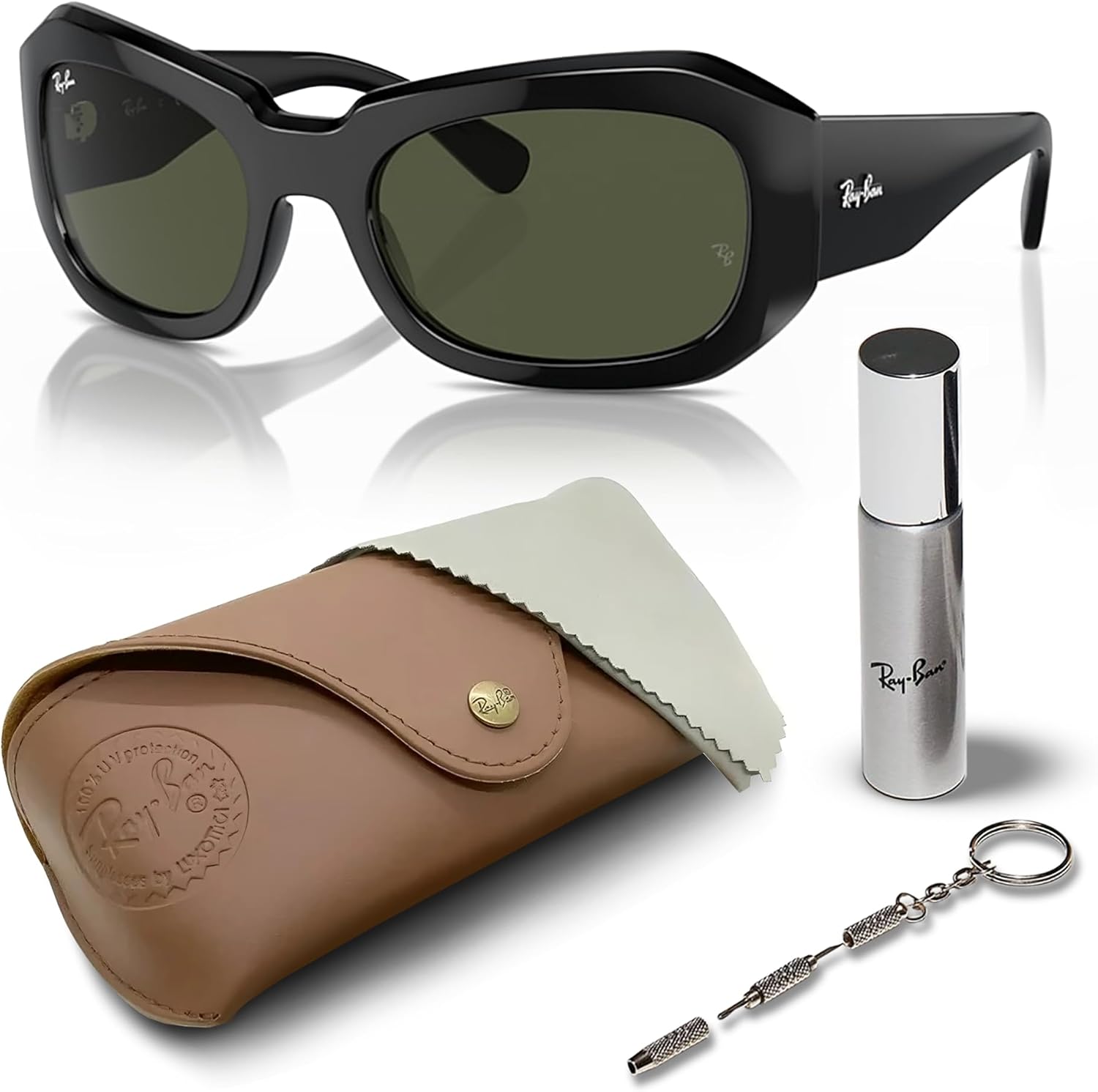 Ray-Ban RB2212 BEATE Square-Round Shaped Sunglasses for Men & Women with Official RAYBAN Eyewear Kit