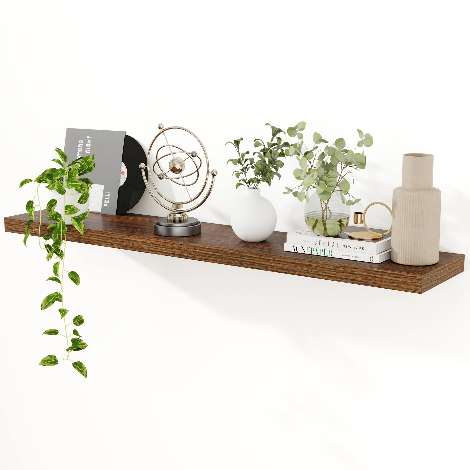 Étagères flottantes pour mur de salon étagère en noyer 120 cm design