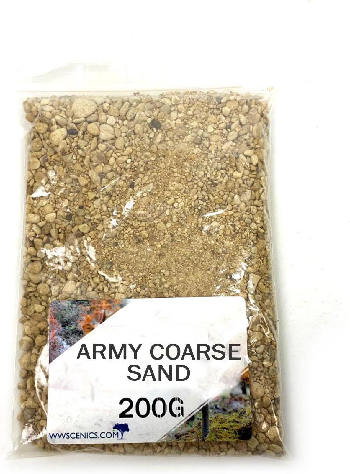 WWScenics Army Coarse Sand | 200g Bag | Wargame Scenery & Basing Material