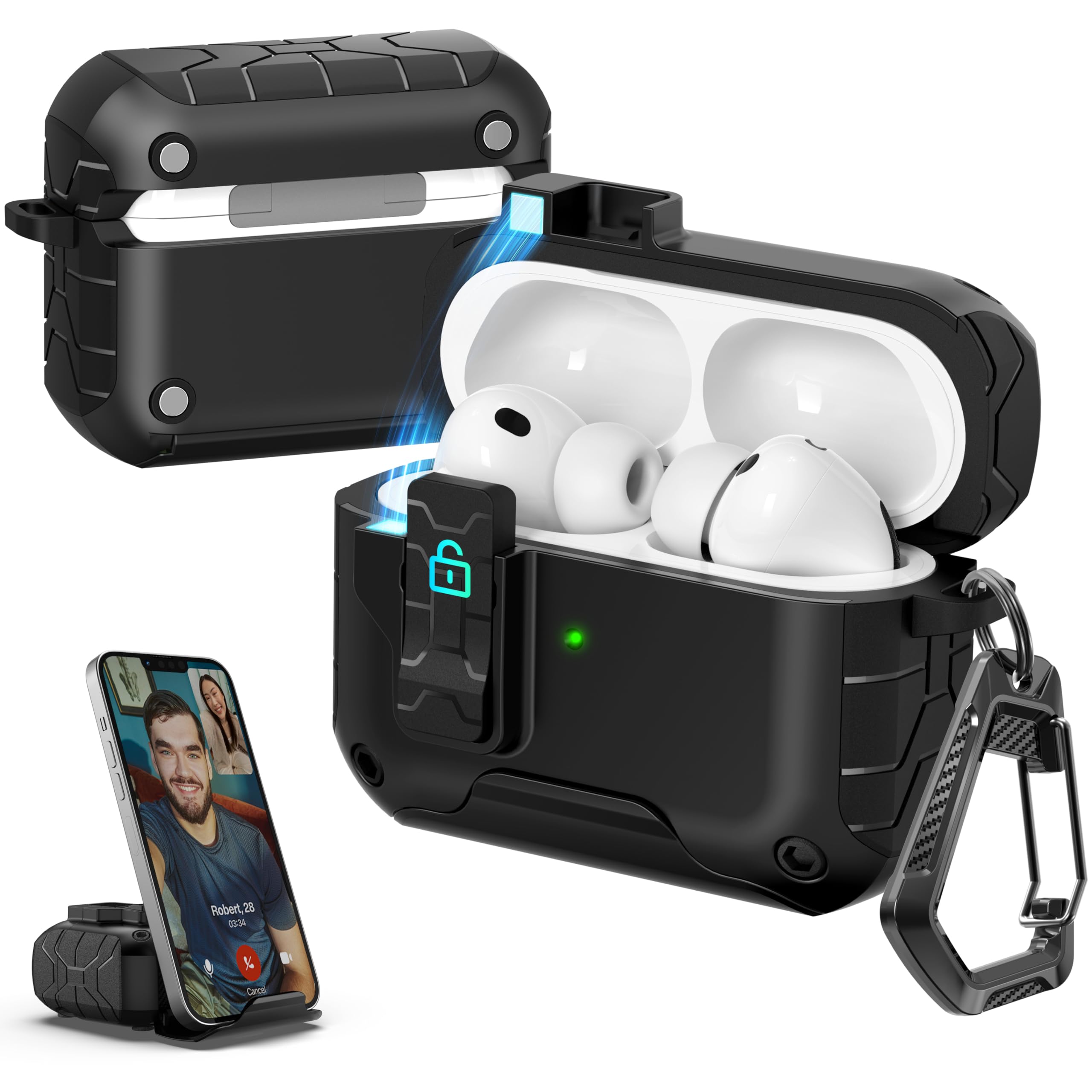 Amazon | MHYALUDO AirPods Pro 第3世代ケース対応、磁気式スクラッチ