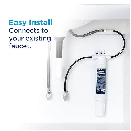 Miniatura 6 de EcoPure Sistema de filtración de agua en línea para grifo principal debajo del fregadero (EPWUFF1)  Certificado NSF  Reduce cloro, sedimentos y
