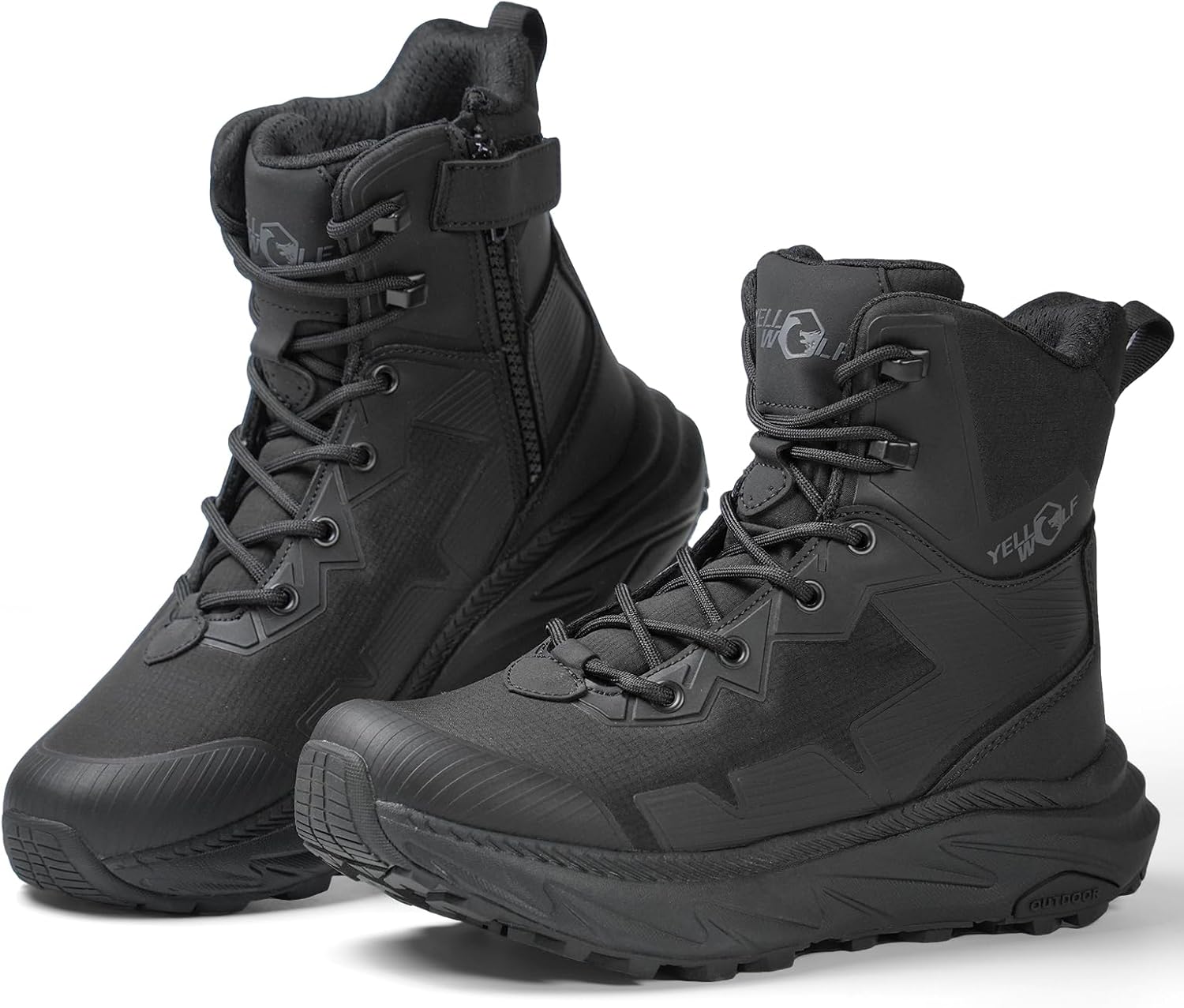 Womens Tactical Boots Comfortable Work Boots For Women 6 Inch Lightweight Combat Boots Womens Zipper Emt Army Boots For Women