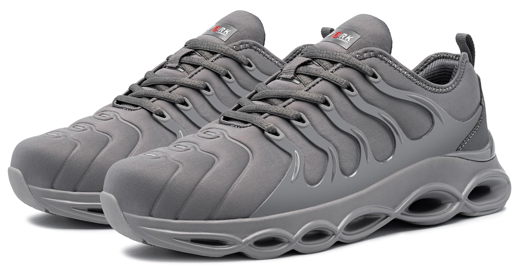LARNMERN Zapatos de Seguridad Mujer Amortiguación Moda Zapatillas de Seguridad Cómodo Ligeras Respirable Calzado de Seguridad Punta de Acero(Gris Oscuro,39EU)