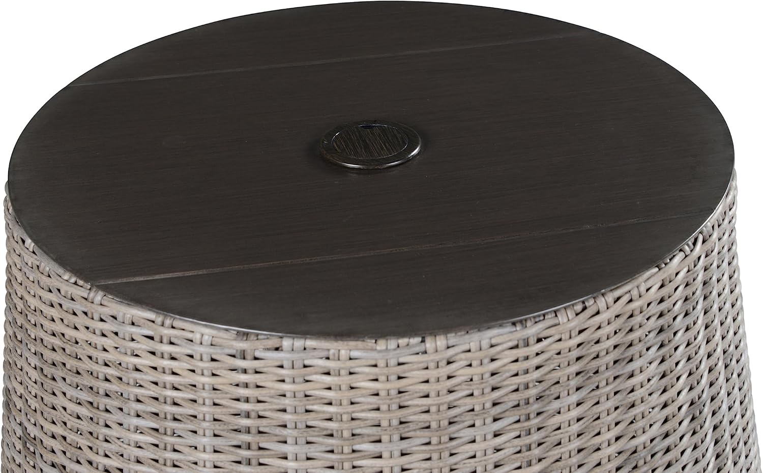GOWE Cozy Outdoor Set - Swivel Woven Chairs, Side Table - All-Weather Resin Wicker, Powder-Coated Aluminum, Fully Assembled