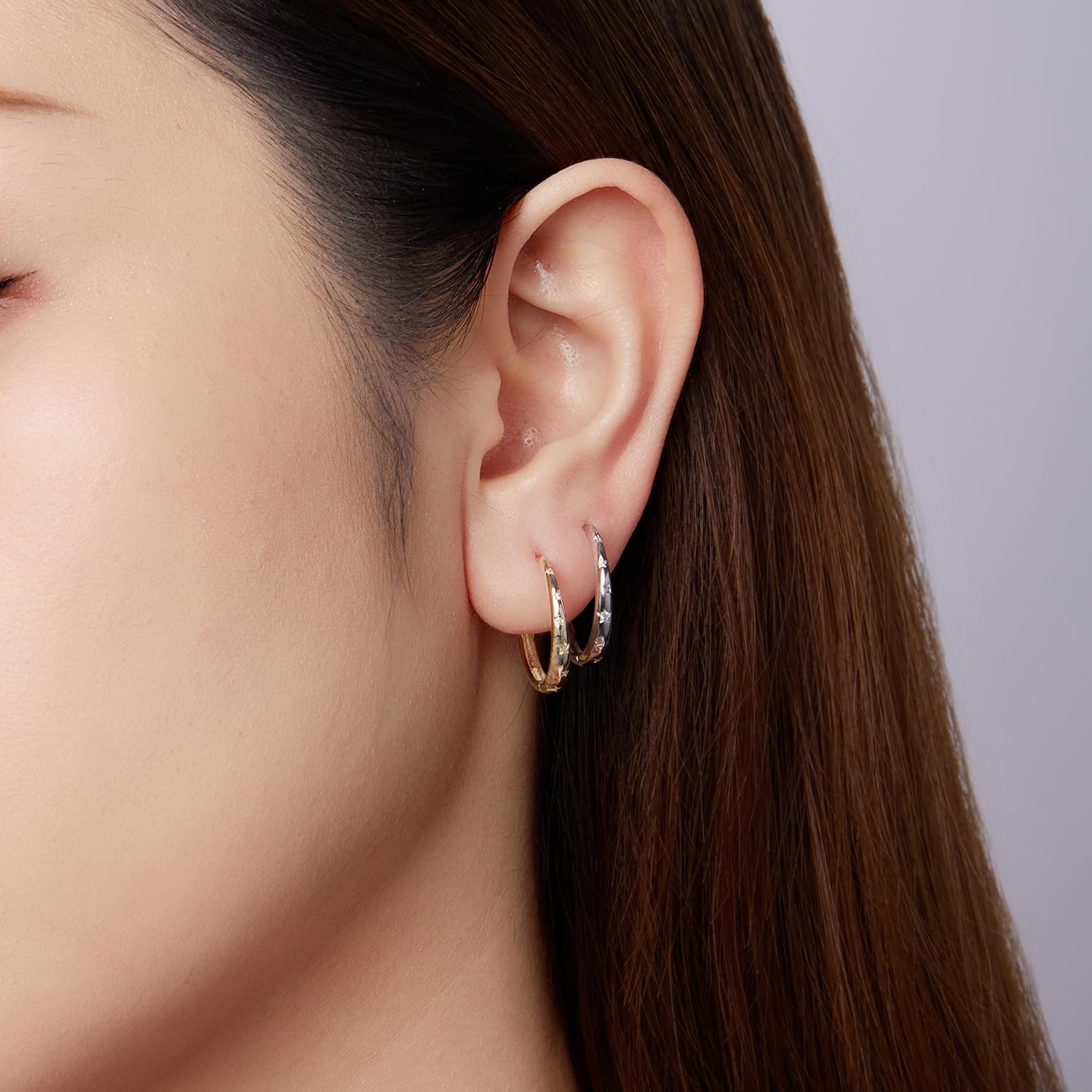 Elegant Hoop Earrings for Women Star Silver/Gold Plated Earrings Hypoallergenic Earring for Women Jewelry Gifts for Christmas,Valentine's Day,Anniversary - Image 9