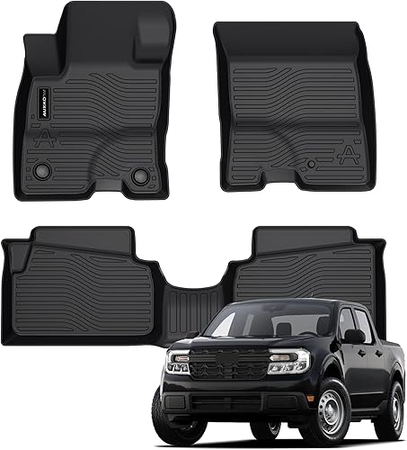 Auxko Alfombrillas para todo tipo de clima, aptas para Ford Maverick Hybrid 2022-2024 2025, forros de goma de elastómero termoplástico, juego de
