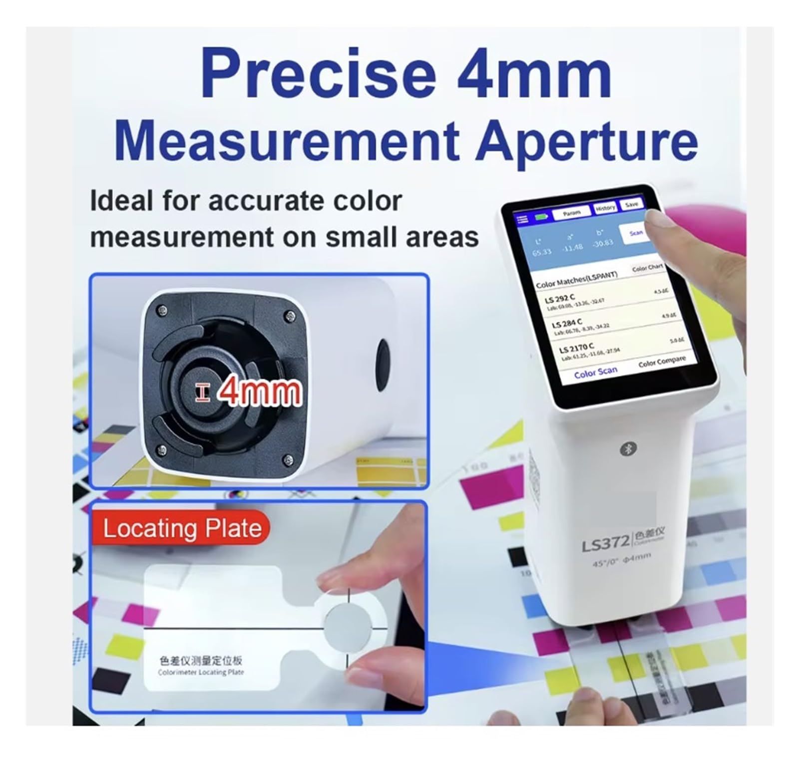 Espectrofotómetro, Colorímetro De Pantalla Táctil Apertura LS372 4 Mm