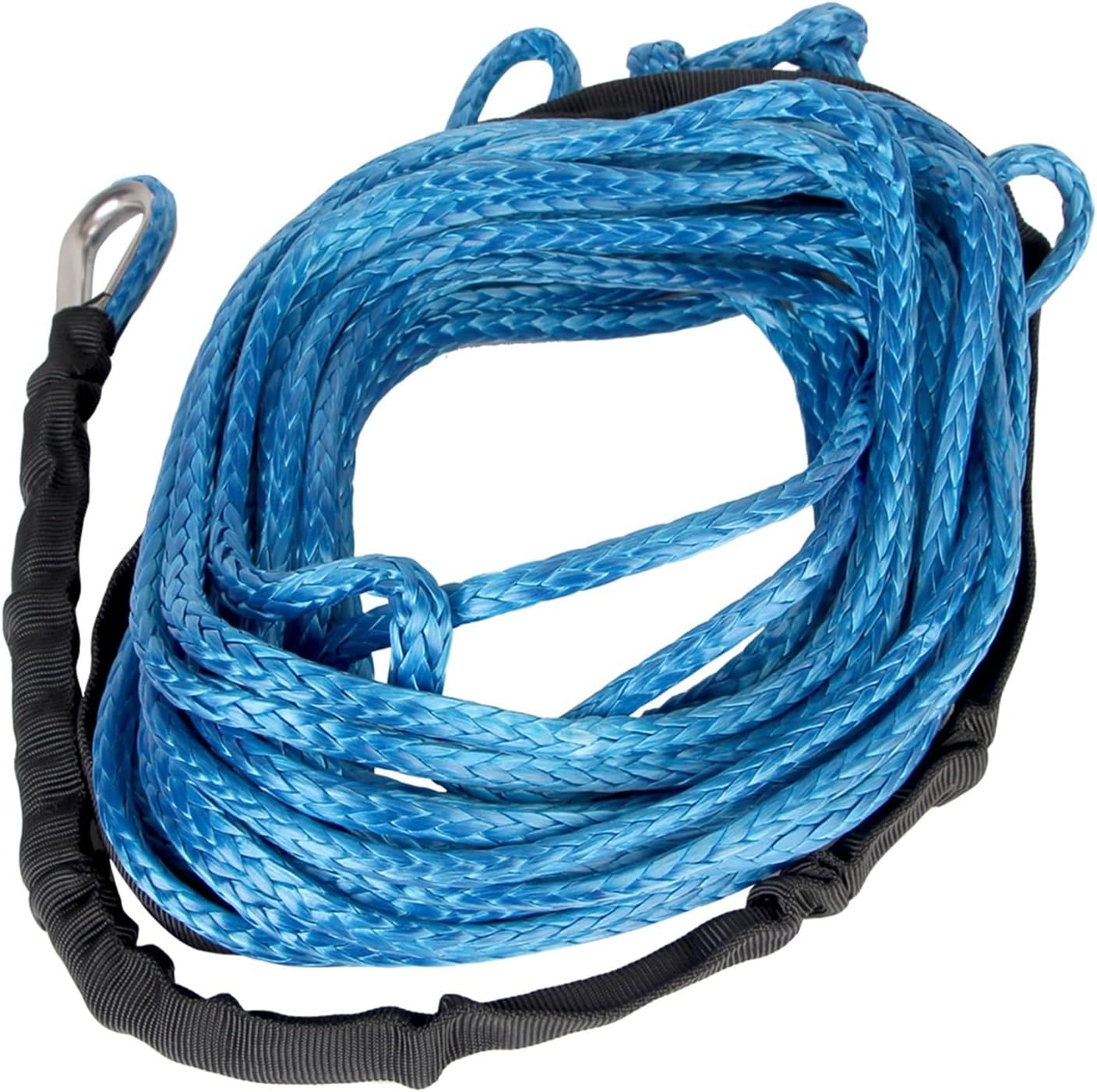 Synthetic Winch Rope, Towing Rope Winch Cable,1/4'' 50FT/15m Synthetic Fiber String Line 7700Lbs for ATV UTV Off-Road for Off Road Vehicle Truck Boat Winch(Rojo)