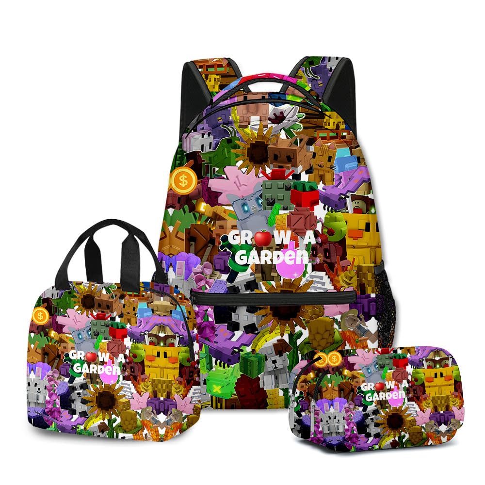 Hzsyc Boys Grow A Garden Backpack 3Pcs Set Kids Grow A Garden Casual Daypacks - L Size/17in (C04,3pcs)