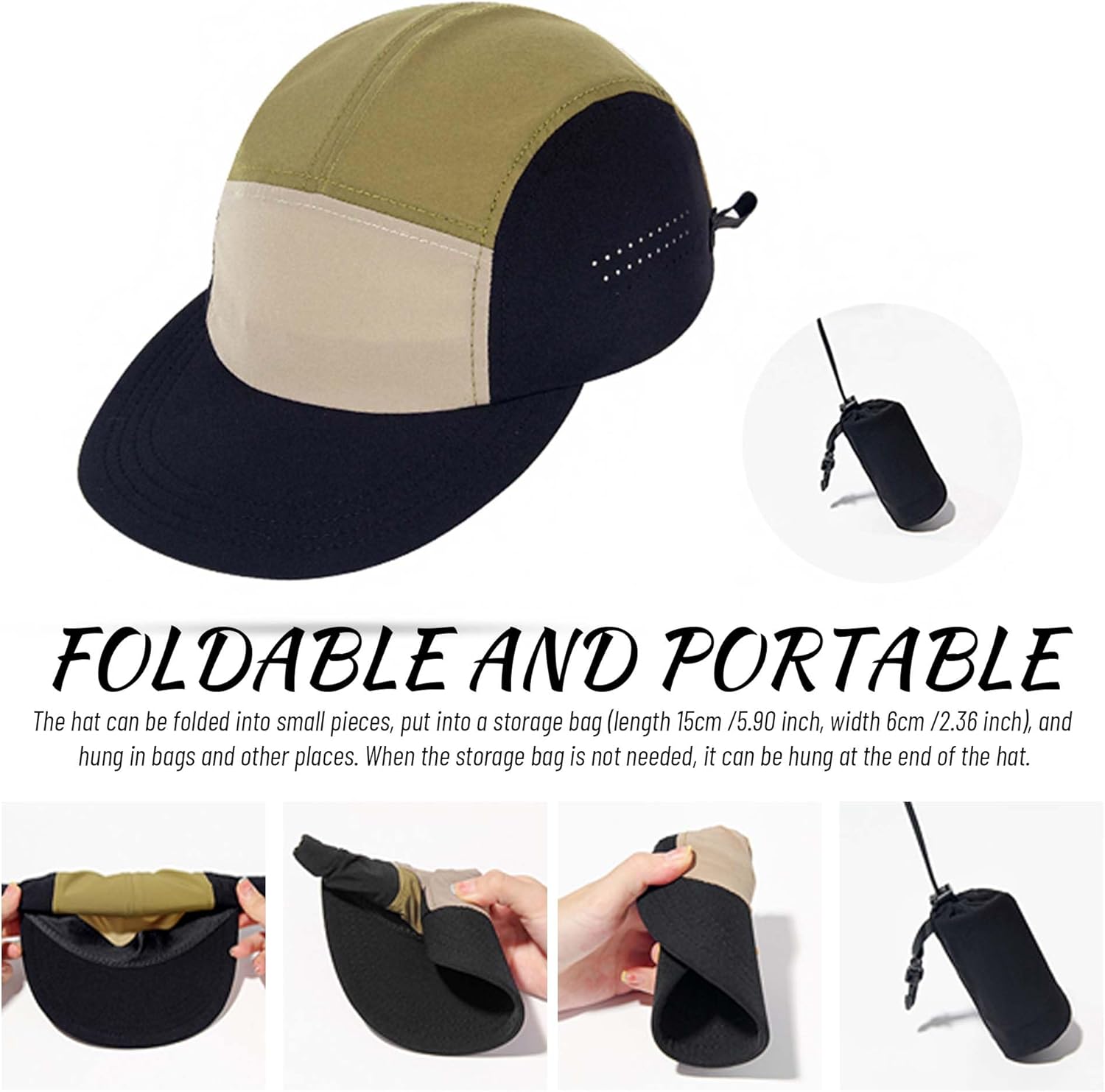 Croogo Quick Dry 5 Panel Multi Color Baseball Cap Breathable Dad Hats Ultra Thin Lightweight Sports Caps Mesh Trucker Sun Hat - Image 5