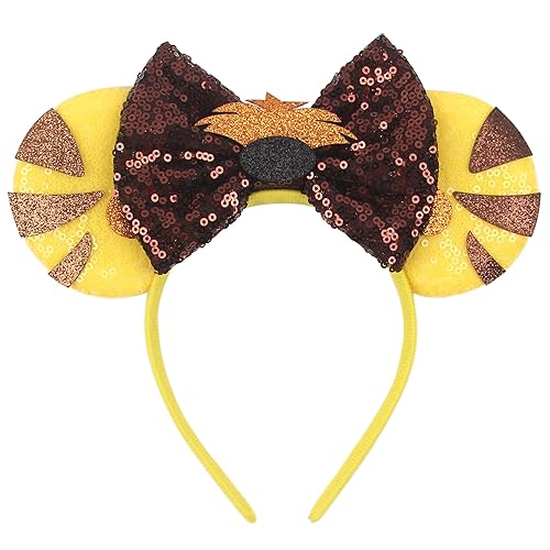 Diadema con orejas de ratón del rey león, diadema con orejas de ratón Simba, orejas de reino de animales, accesorios para el cabello para fiesta de