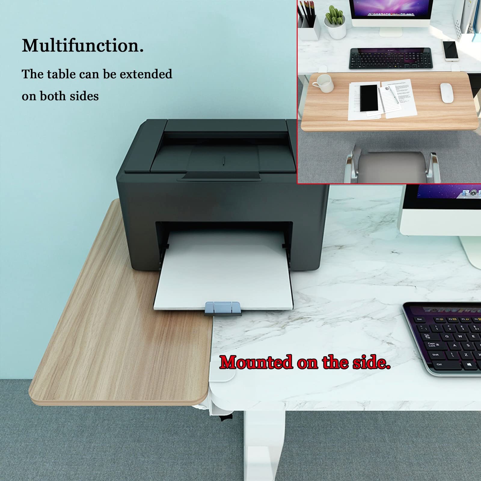 Bracciolo Pieghevole ed espandibile per scrivania con Vassoio per Tastiera e Supporto per Braccio, Design ergonomico salvaspazio per scrivanie per Computer, Accessori da Ufficio re