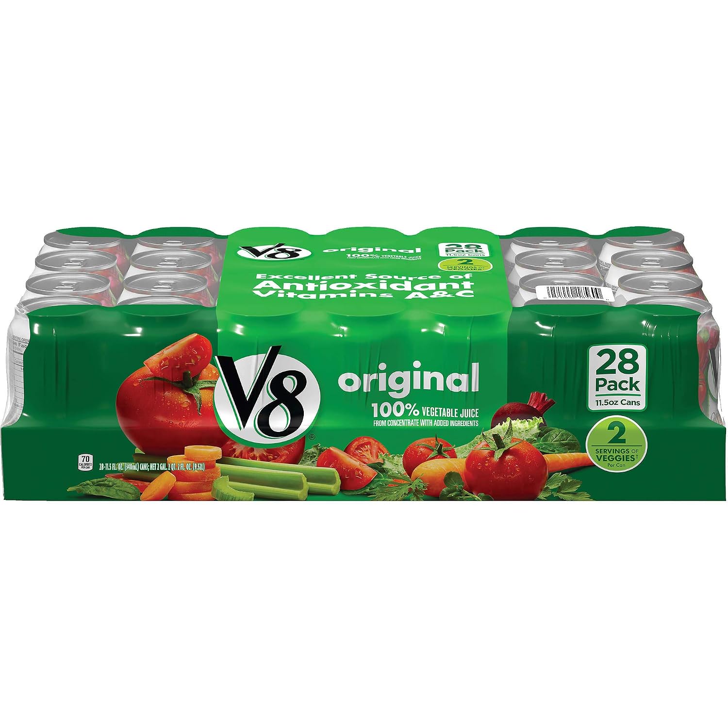 V8 Vegetable Juice, 11.5 Oz, Pack of 28