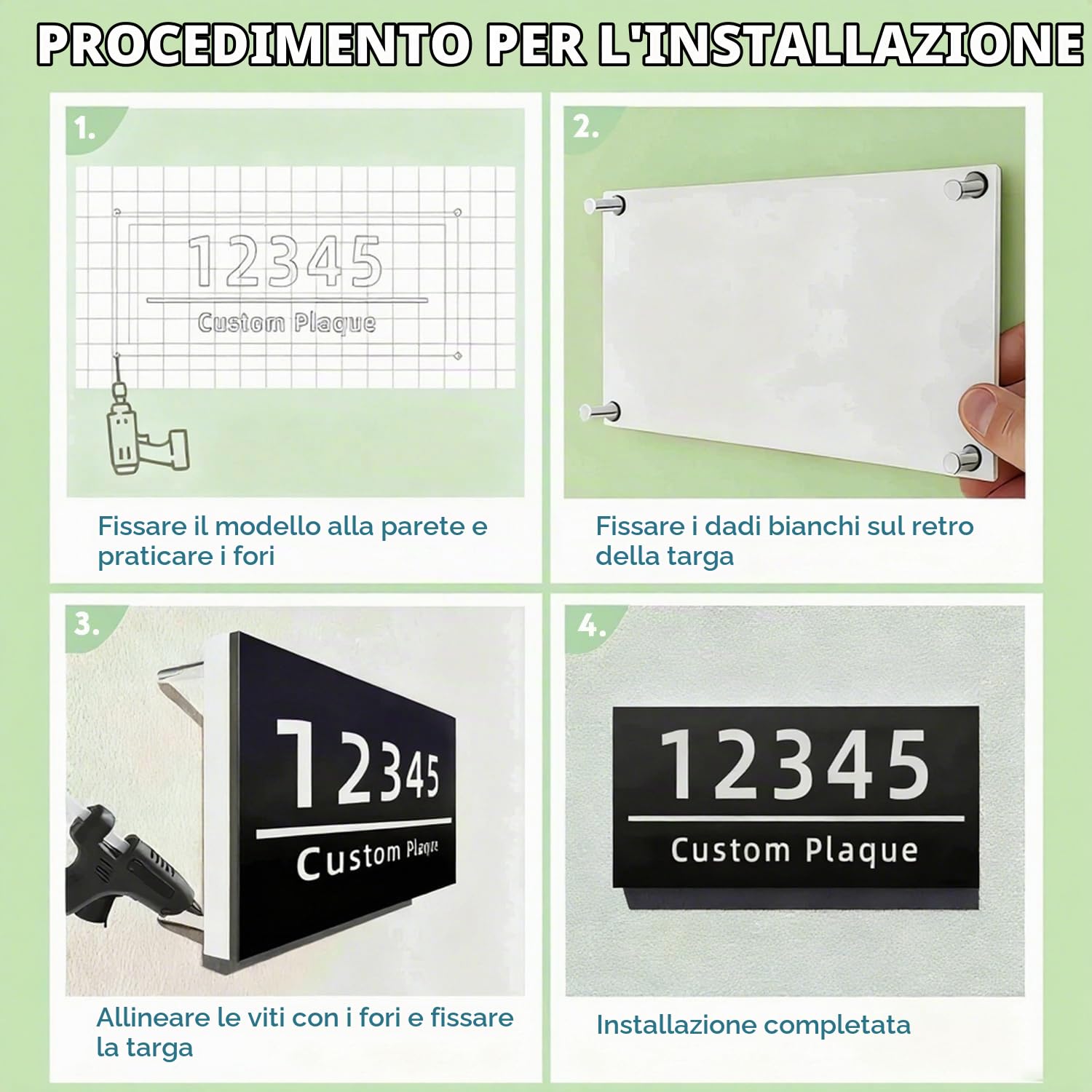 Numeri Civici LED Personalizzati, design adatti al tuo stile, numeri civici illuminati, adatti per insegne luminose esterne