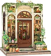 CUTEBEE Book Nook Kit - DIY Miniature House Dollhouse Kit for Adults and Teens, Booknook Tiny House Bookshelf Decor 3D Wooden Puzzle, Gifts for Family Friends (Green Life Bookshop)