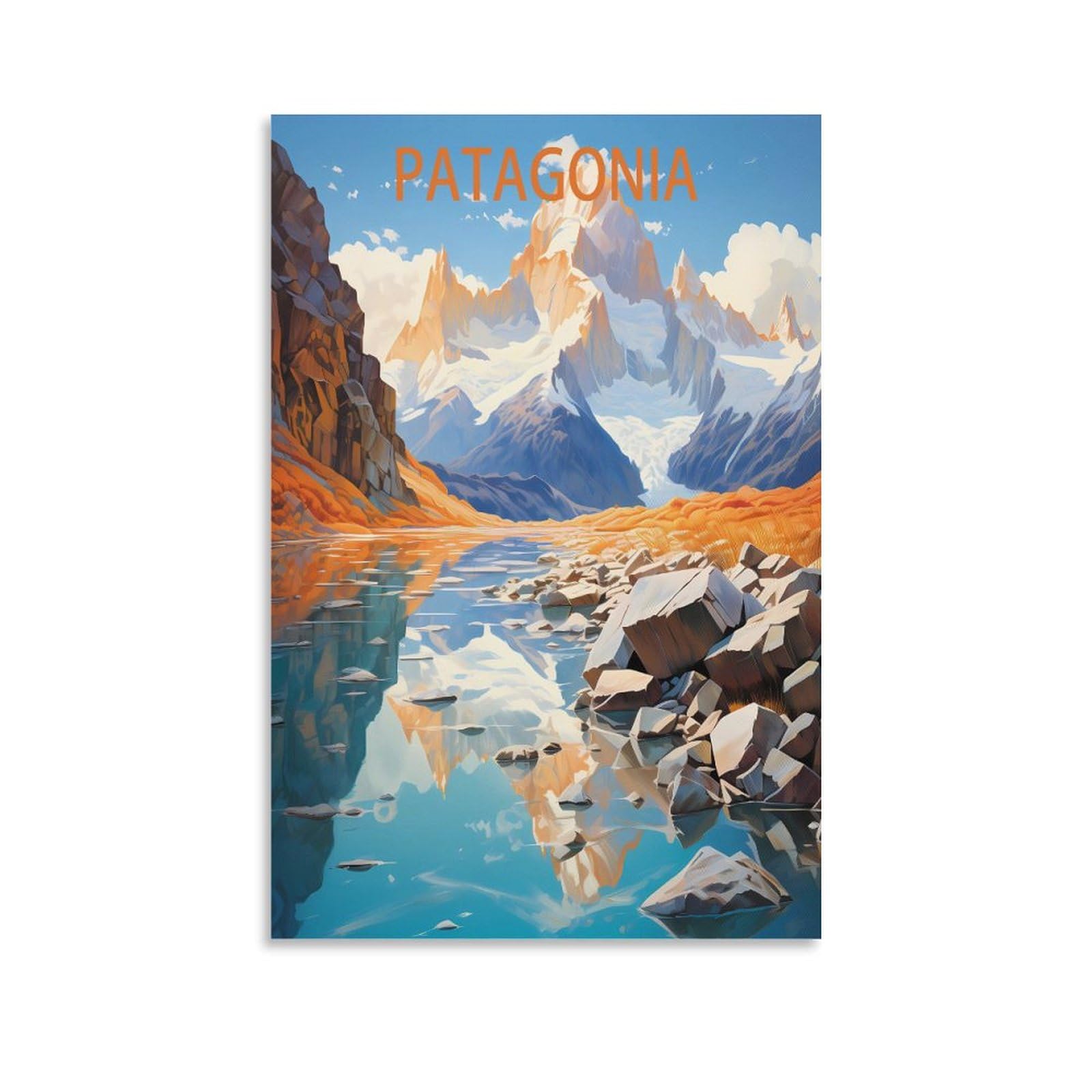 LCYNNH Patagonia Mountain Vintage Travel Poster Tree 08x12inch(20x30cm) Print Poster Home Bathroom Bedroom Office Living Room Decor Canvas Poster