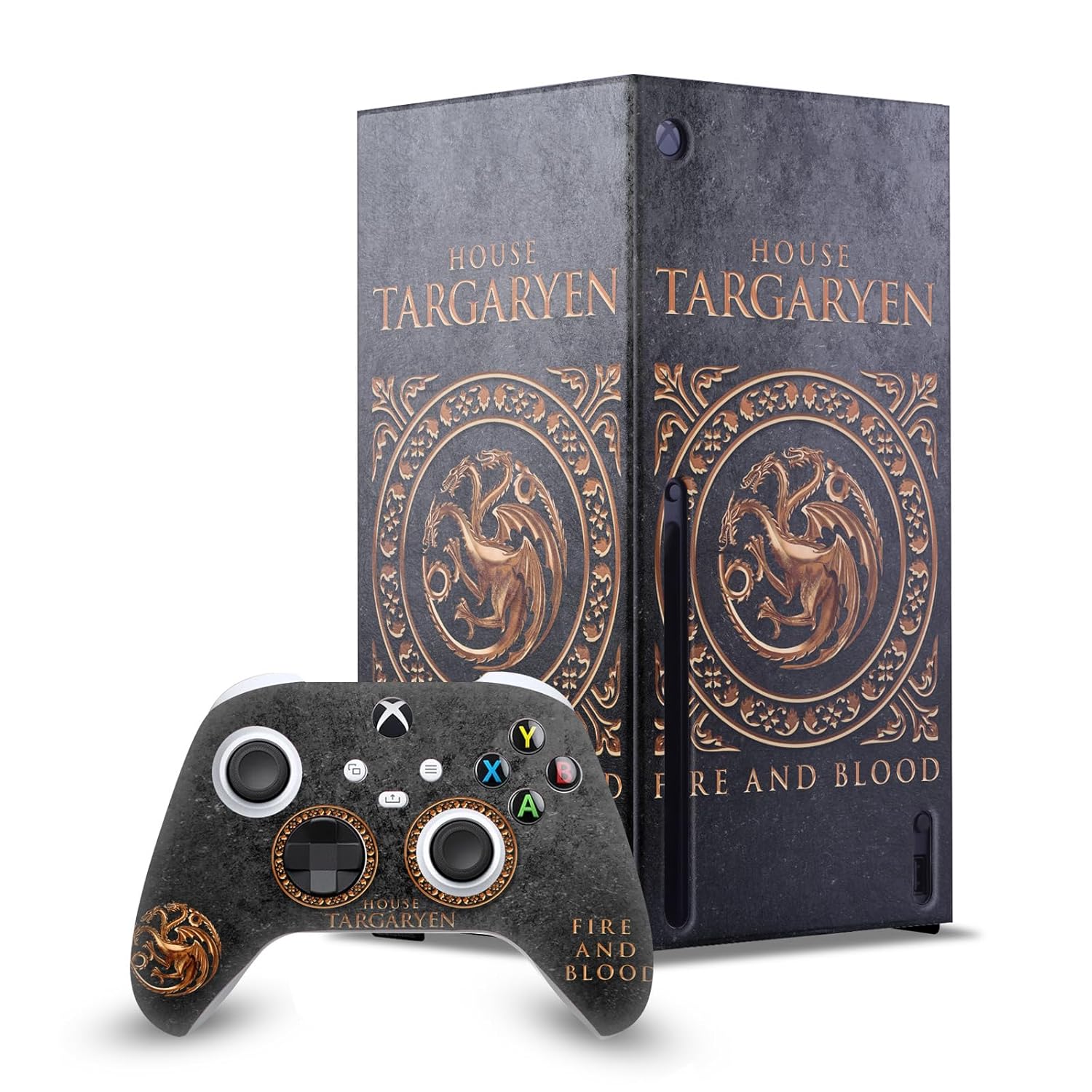 Head Case Designs Officially Licensed HBO Game of Thrones House Targaryen Sigils and Graphics Game Console Wrap and Game Controller Skin Bundle Compatible With Xbox Series X