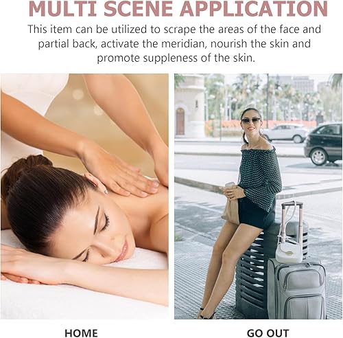 Miniatura 4 de FRCOLOR Rodillo de jade Rodillo facial Guasha Herramientas faciales para el cuidado de la piel 2Pcs