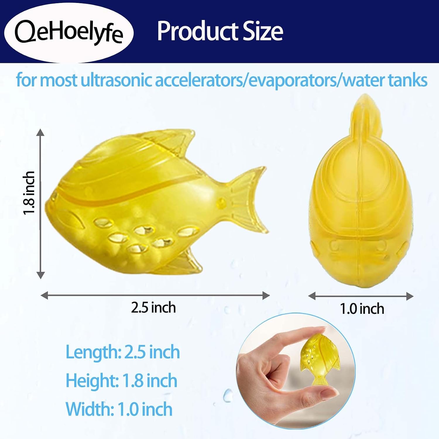 12 Pack Universal Humidifier Cleaner Fish for Humidifiers, Fish Tanks and Warm & Cool Mist Humidifiers, Cleaning Ball, Prevents Hard Water Build-Up, Purifies Water, Eliminates White Dust and Odor