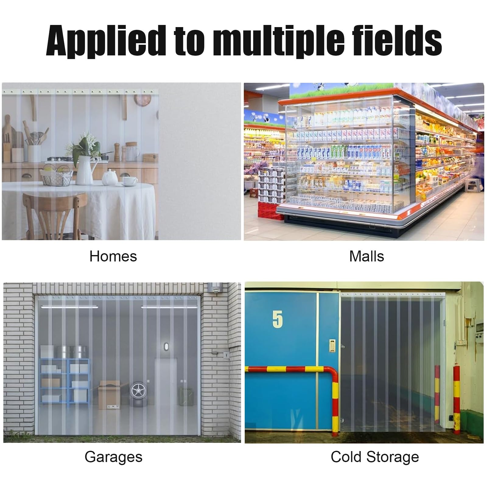 Rideau à Lanières PVC Isolant Rideau de Porte lanieres Épaisseur Rideau Industriel à lanières Facile à Installer Convient aux entrepôts usines supermarchés(W75xH230cm/29.53x90.55in)