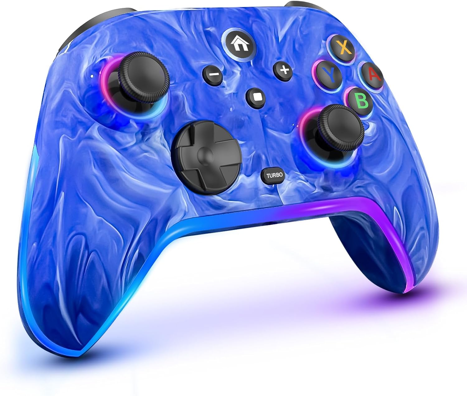 Wireless Switch Controllers for Nintendo Switch/Lite/OLED/Switch 2, 1200mAh Rechargeable Pro Controller, 10 Colors LED Light up, Switch Turbo Remote with Vibration/Motion Control/Turbo/Gyro/Wake up