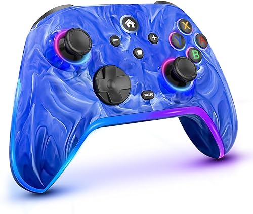 Miniatura 8 de Switch Controllers for Nitendo Switch/Lite/OLED, 1200mAh Wireless Switch Pro Controller, 10 Colors Light & Cool Nebula Design, Switch Turbo
