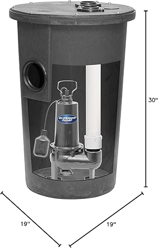 Vista 10 de Superior Pump 93015-U Bomba de aguas residuales con interruptor de flotador atado de hierro fundido con kit de lavabo, 1/2 HP, color negro