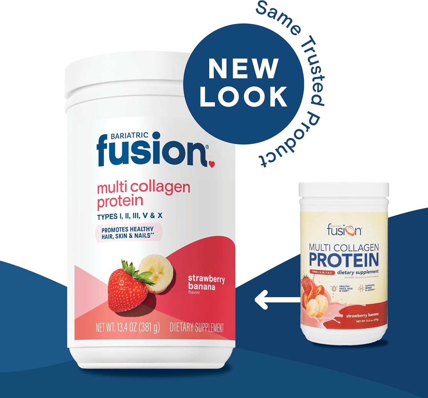 Bariatric Fusion Strawberry Banana Multi Collagen Protein Powder | Plus Joint Support Complex of MSM and Glucosamine | Dairy, Gluten & Soy Free | Non-GMO | 30 Servings - Image 9