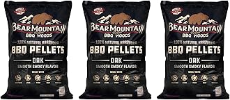 Bear Mountain BBQ Premium All Natural Hardwood Red and White Oak Wood Chip Pellets for Outdoor Gas, Charcoal, and Electric Grills, 20 Pounds (3 Pack)