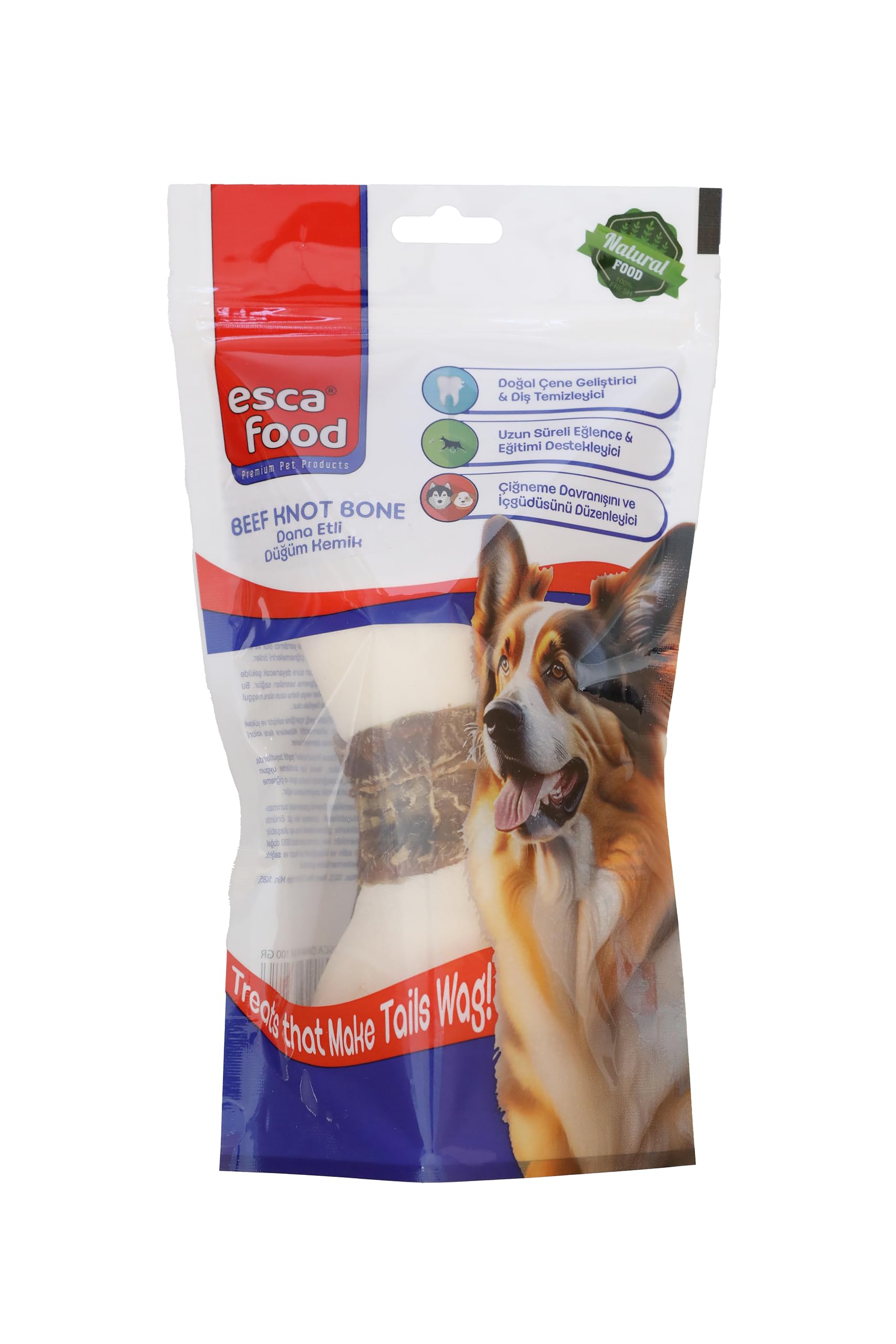 Dana Etli Düğüm Kemik 15,5 Santimetre 120 Gram Tekli Köpek Ödül Maması