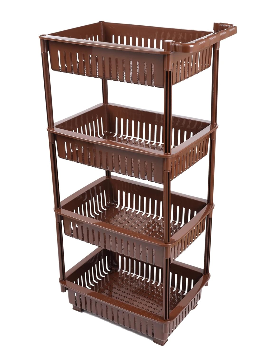 Plastic Fruit & Vegetable 4 Stand Kitchen Trolley Fruit Basket