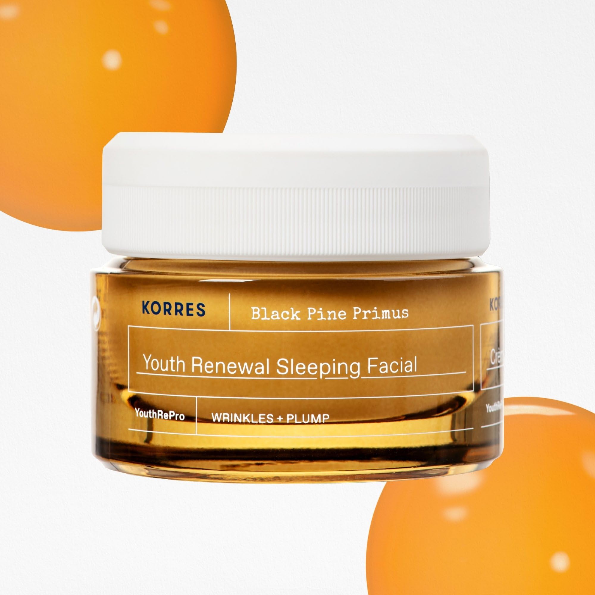 KORRES BLACK PINE PRIMUS crema notte rinnovatrice contro le rughe, per una pelle più tonica durante la notte, senza siliconi e parabeni, vegan, 40 ml